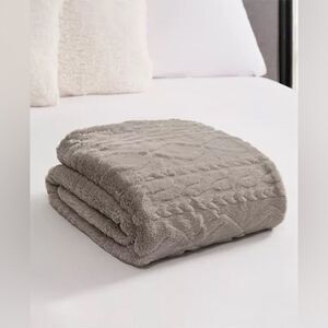 NWT Lucky Brand | Beige Faux Rabbit Fur Luxury Throw 50”x70”